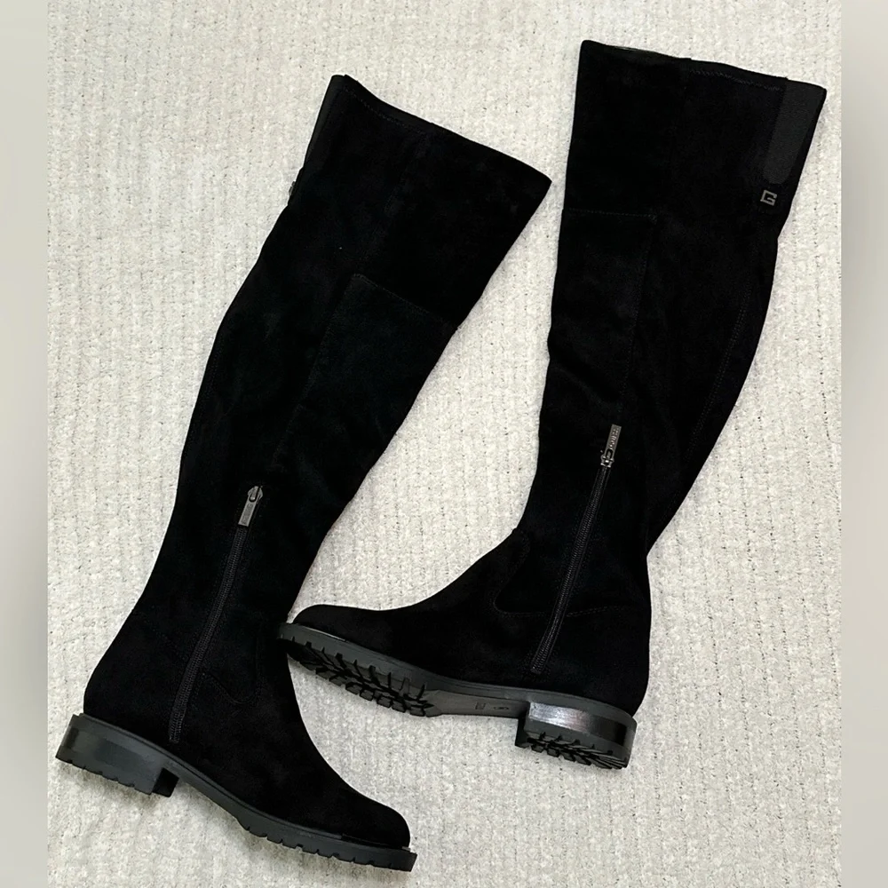 Guess Remont 2  Black Faux Suade Over the Knee Boots